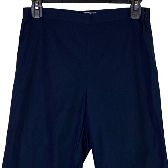 Mark D. Sikes Navy Blue Italian Cotton Slim Fit Side Zip Pants Size 2 - Picture 2 of 11